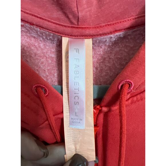 Fabletics size large coral / orange Forever Fleece hooded onsie - Picture 4 of 5